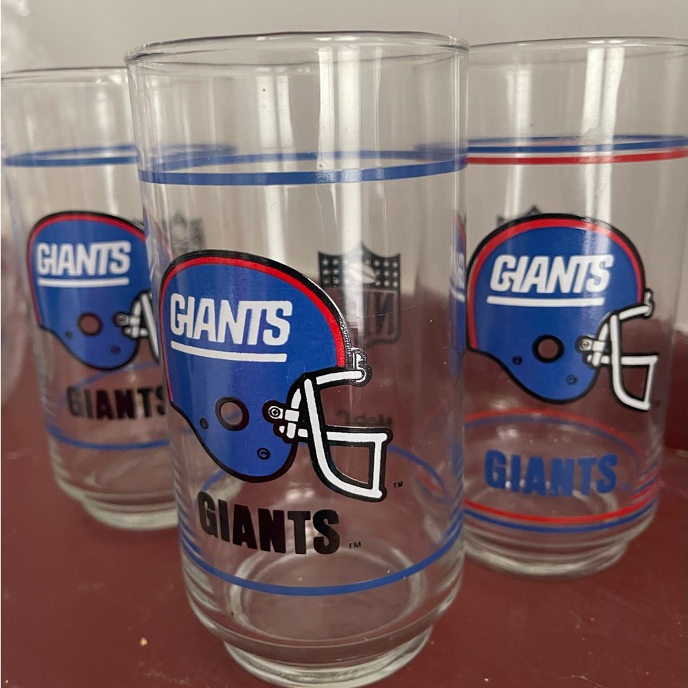 Set of 3 NY Giants drinking glasses